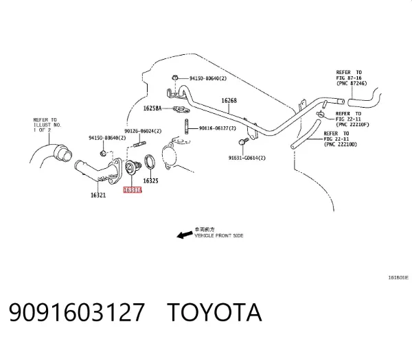 Termostato 9091603127 Toyota