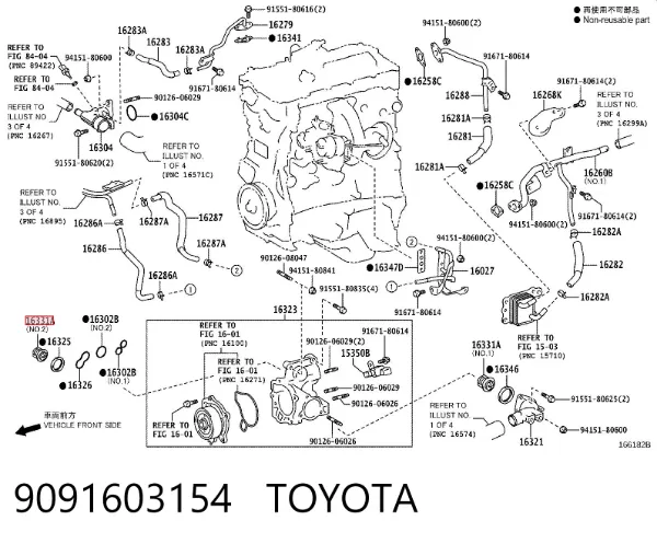 Termostato 9091603154 Toyota
