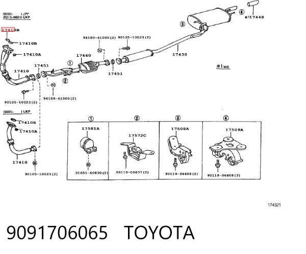 Junta de escape 9091706065 Toyota