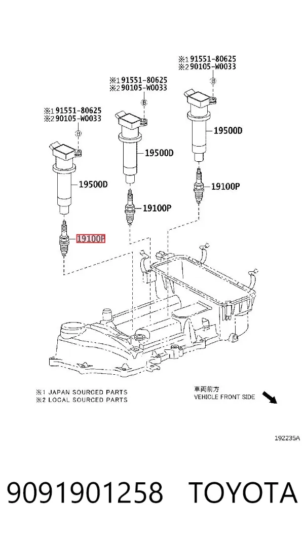 Bujía 9091901258 Toyota