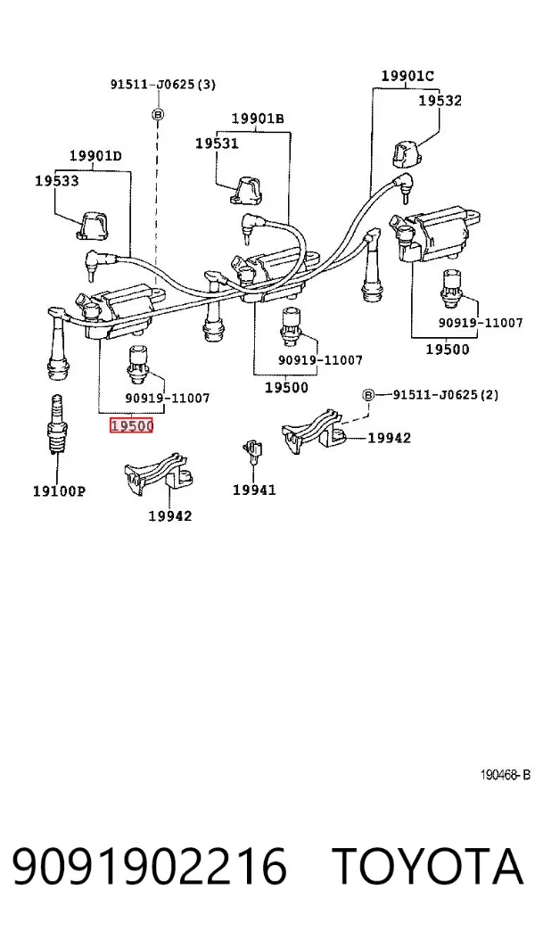 Bobina 9091902216 Toyota