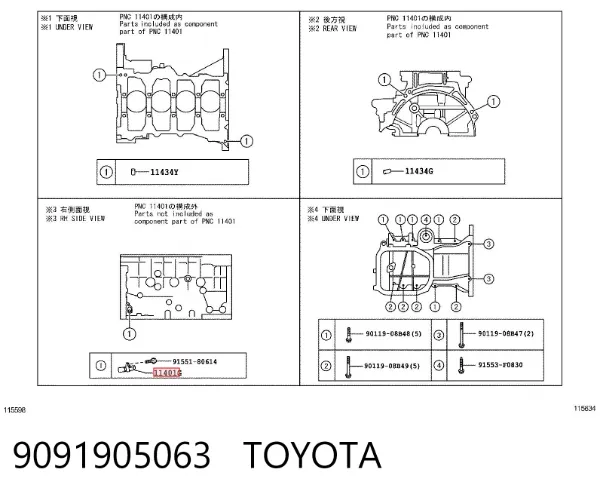 Sensor de cigüeñal 9091905063 Toyota