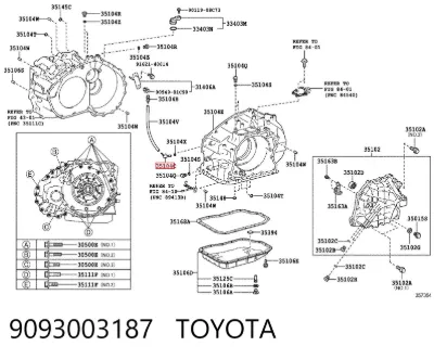 Respiradero de la caja de cambios TOYOTA 9093003187