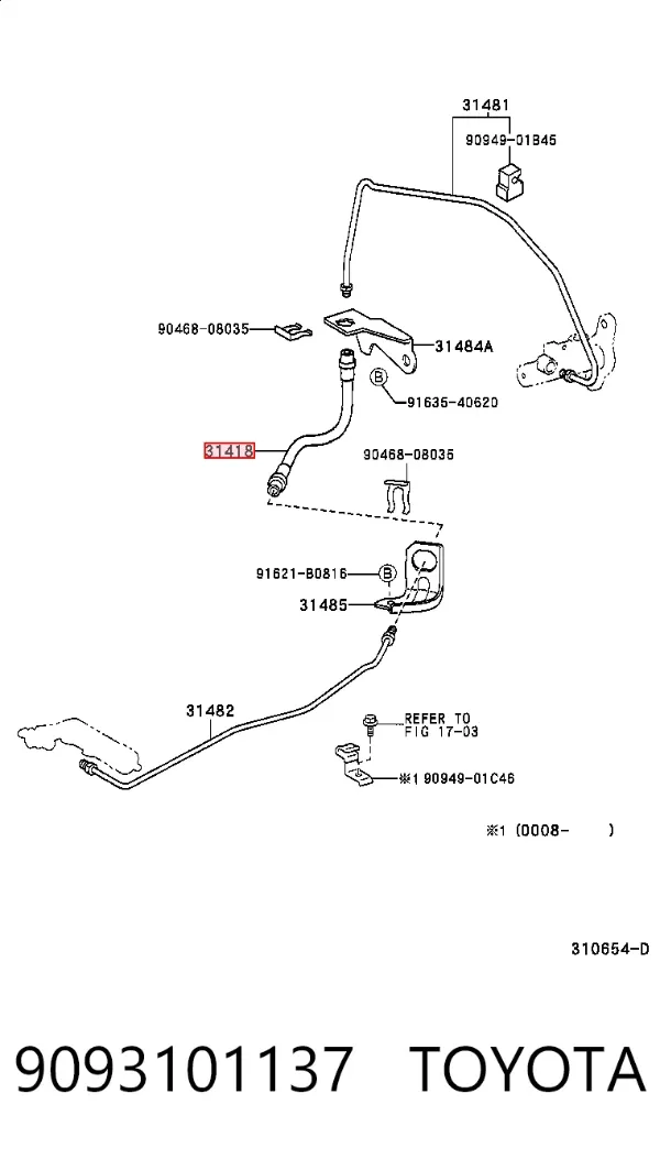 Latiguillo de embrague Toyota Yaris P10