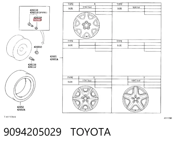 Válvula de control de presión de neumático 9094205029 Toyota