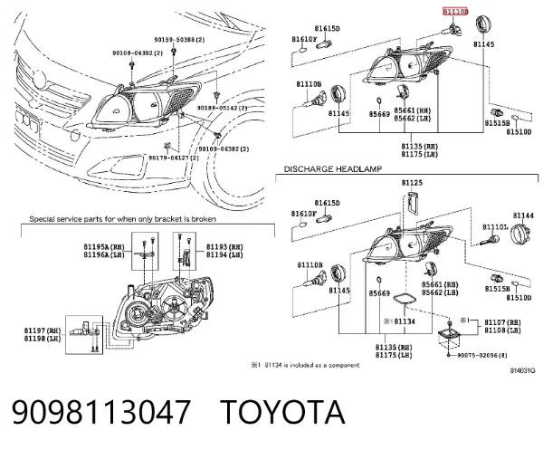 Bombilla antiniebla 9098113047 Toyota