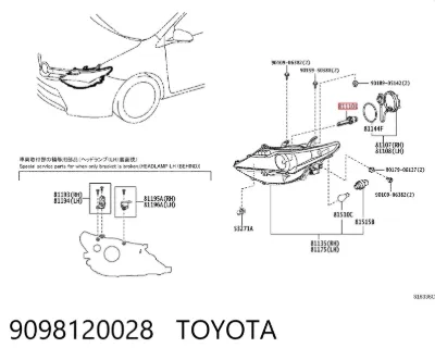 Bombilla de xenón TOYOTA 9098120028