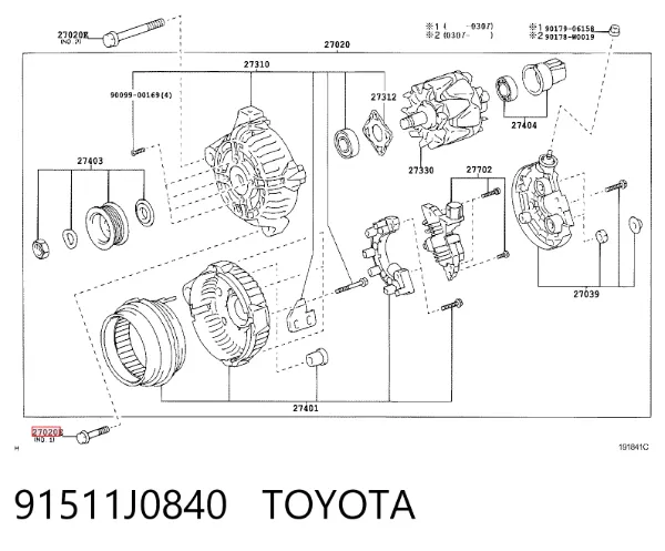  91511J0840 Toyota