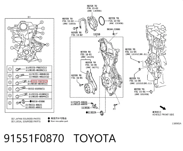  91551F0870 Toyota
