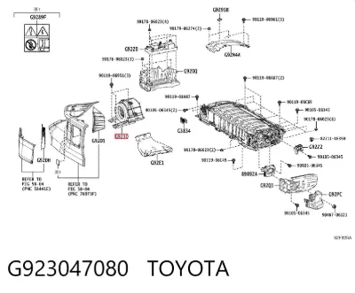 Bomba de enfriamiento de batería TOYOTA G923047080