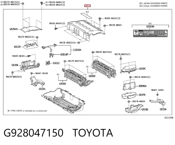 Módulo de batería de vehículo eléctrico G928047150 Toyota