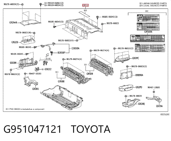 Módulo de batería de vehículo eléctrico G951047121 Toyota