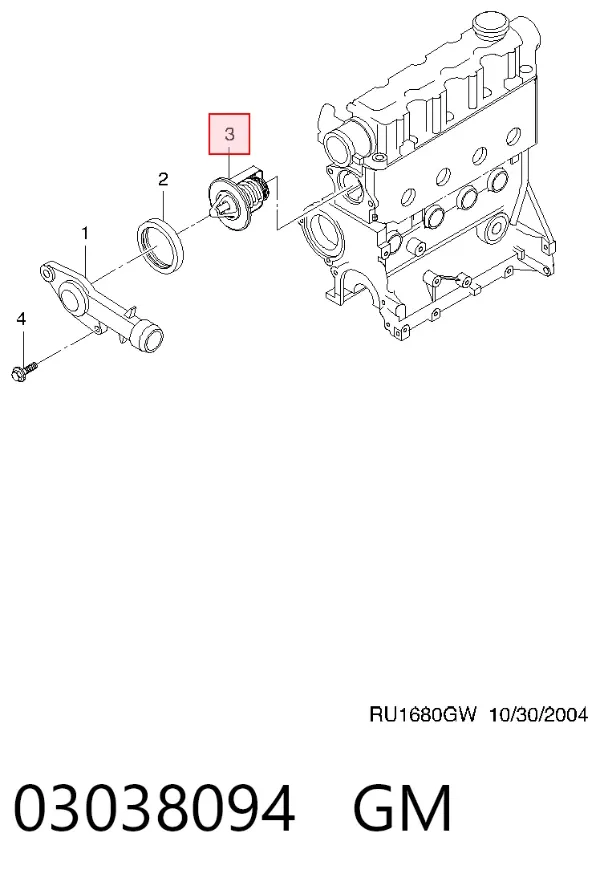 Termostato 03038094 General Motors