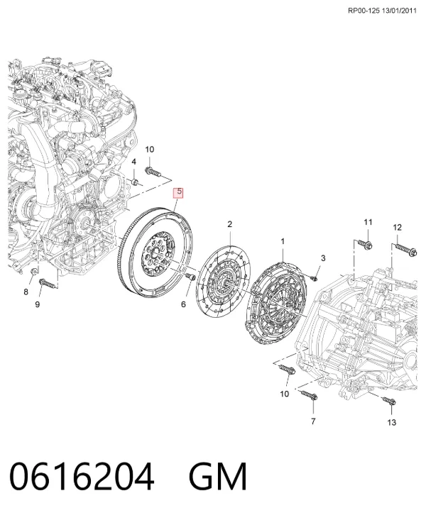 Volante motor 0616204 General Motors