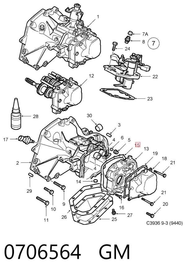Junta del cárter de aceite de la caja de cambios 90345457 Peugeot/Citroen
