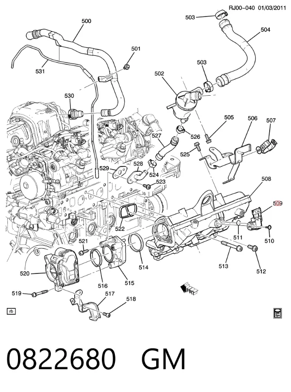 Sensor de presión del colector de admisión 0822680 General Motors
