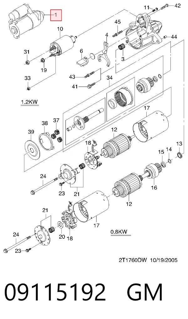 Motor de arranque 09115192 General Motors