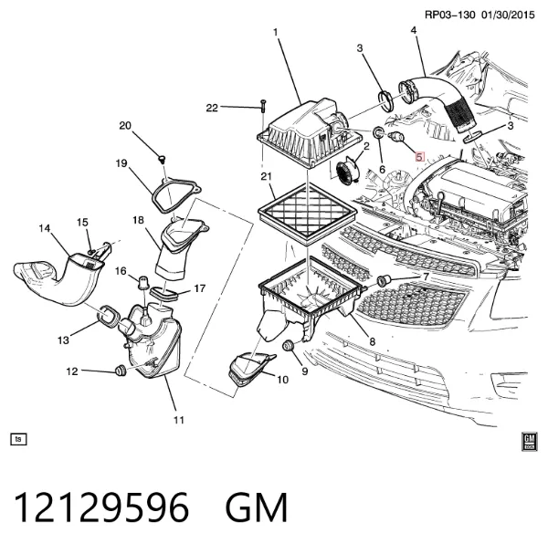 Sensor de temperatura del aire de admisión 12129596 General Motors