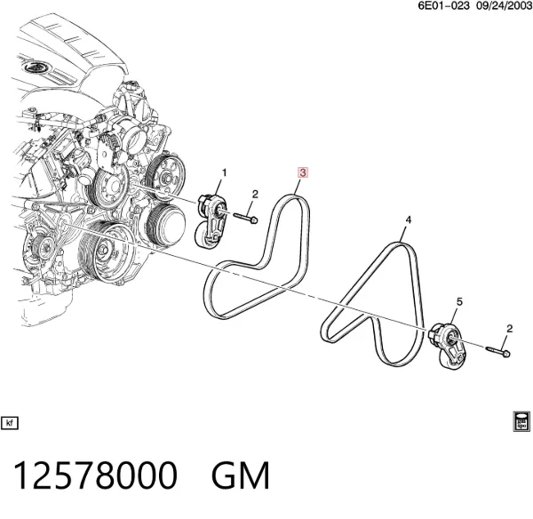 Correa de alternador 12578000 General Motors