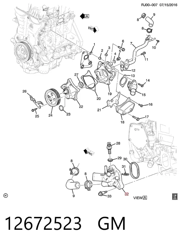 Cuello de llenado del sistema de refrigeración 12672523 General Motors
