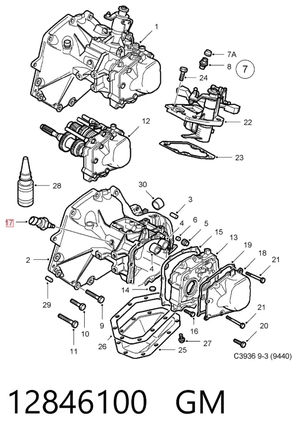 Sensor de marcha atrás 12846100 General Motors