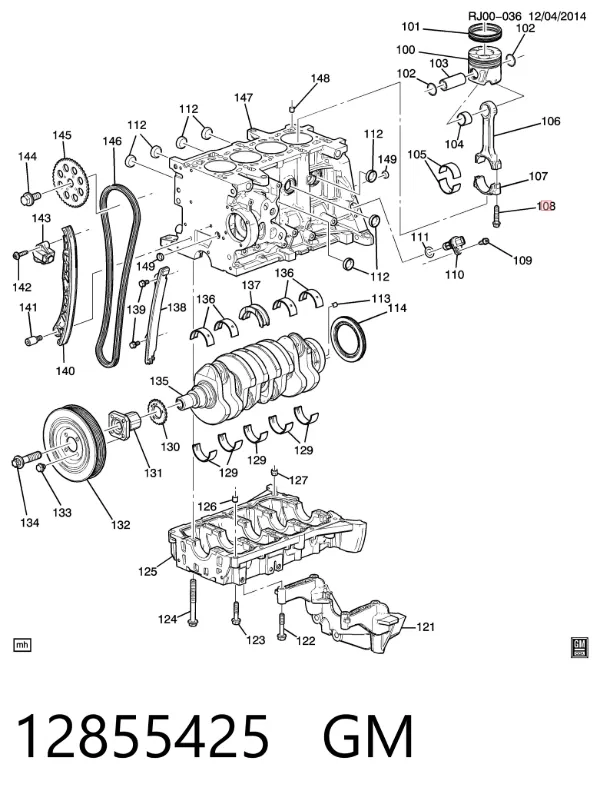 Tornillo de biela 12855425 General Motors