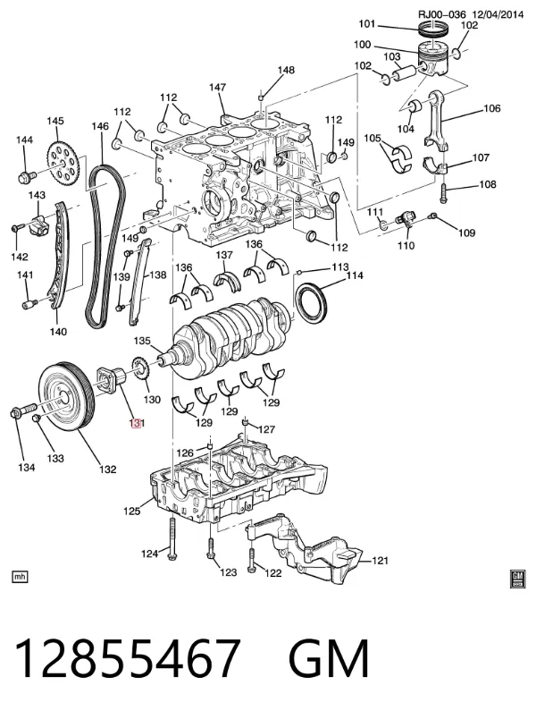Perno de volante de inercia 12855467 Peugeot/Citroen