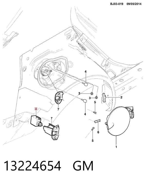 Motor tapa combustible Opel Meriva A