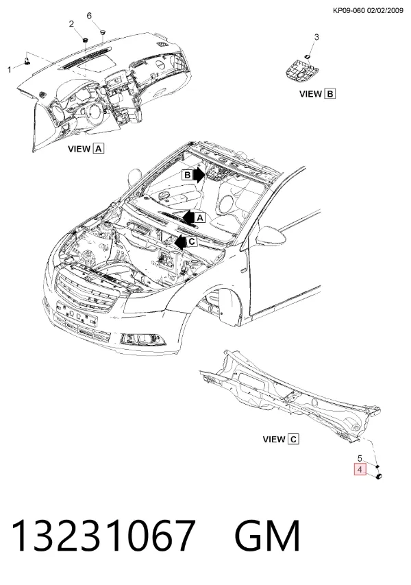 Sensor de contaminación del aire 13231067 General Motors