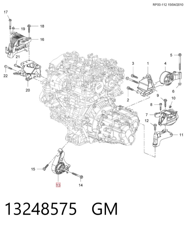 Soporte de motor delantero 13248575 General Motors