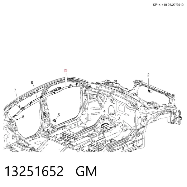Airbag de cortina lateral izquierda 13251652 General Motors