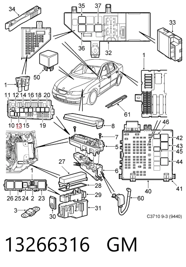 Relé de intermitentes 13266316 General Motors