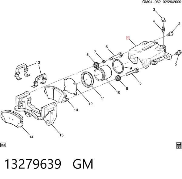 Pinza de freno delantera derecha 13279639 General Motors