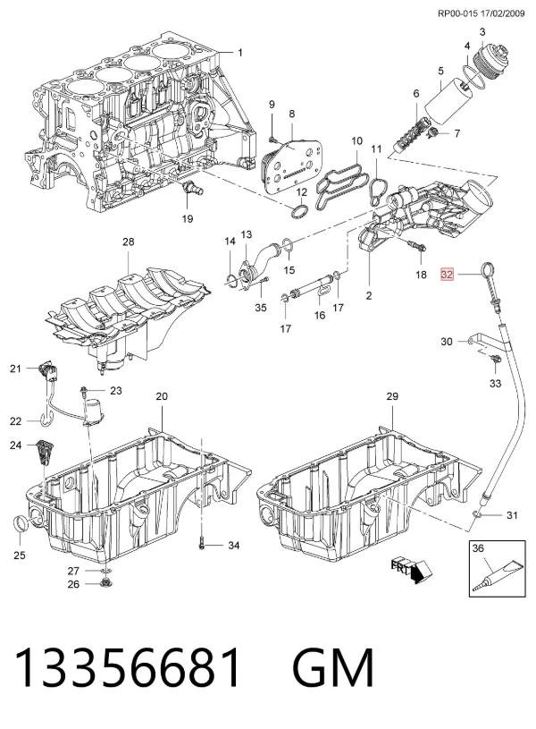 Intercooler 13356681 General Motors