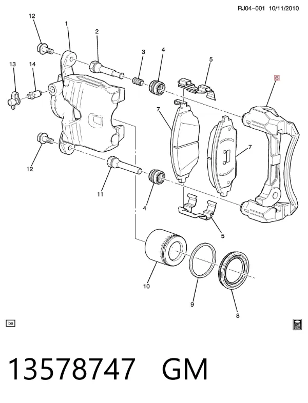 Kit de reparación de pinzas de freno 13578747 General Motors