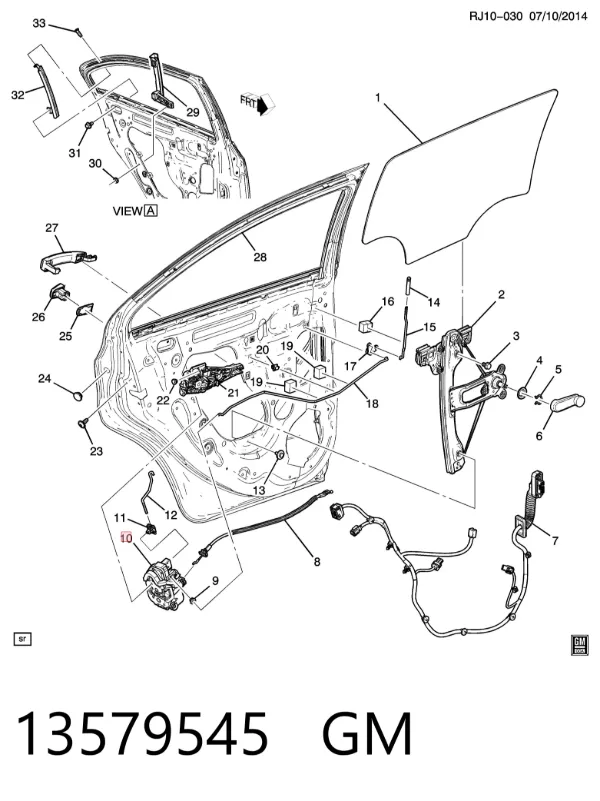 Cerradura de puerta trasera izquierda 13579545 General Motors