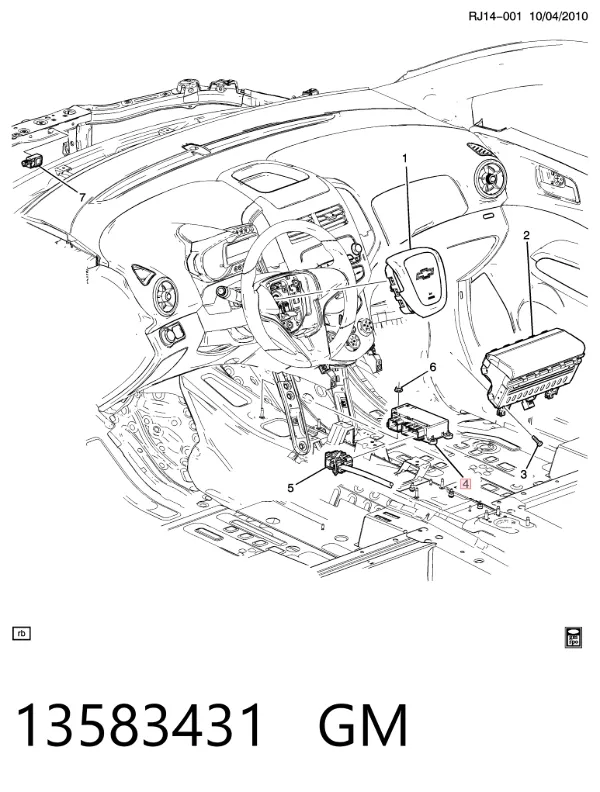 Módulo de control de airbag 22922716 Opel