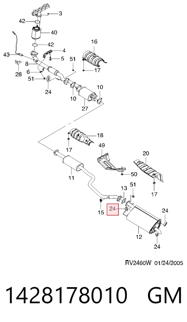 Soporte escape 1428178010 General Motors