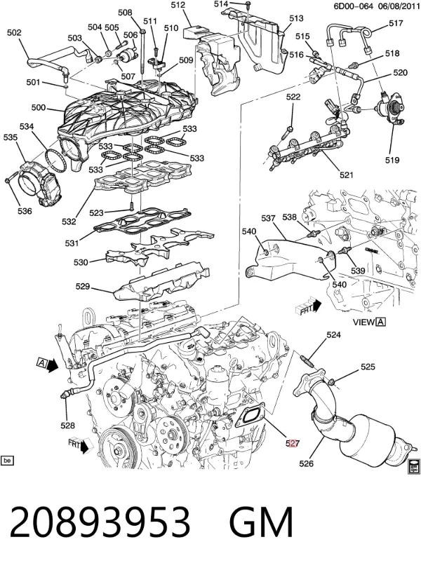 Junta colector escape 20893953 General Motors