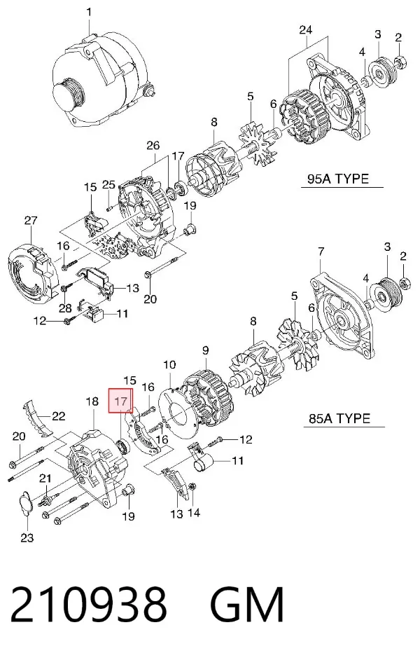 Rodamiento alternador 210938 General Motors