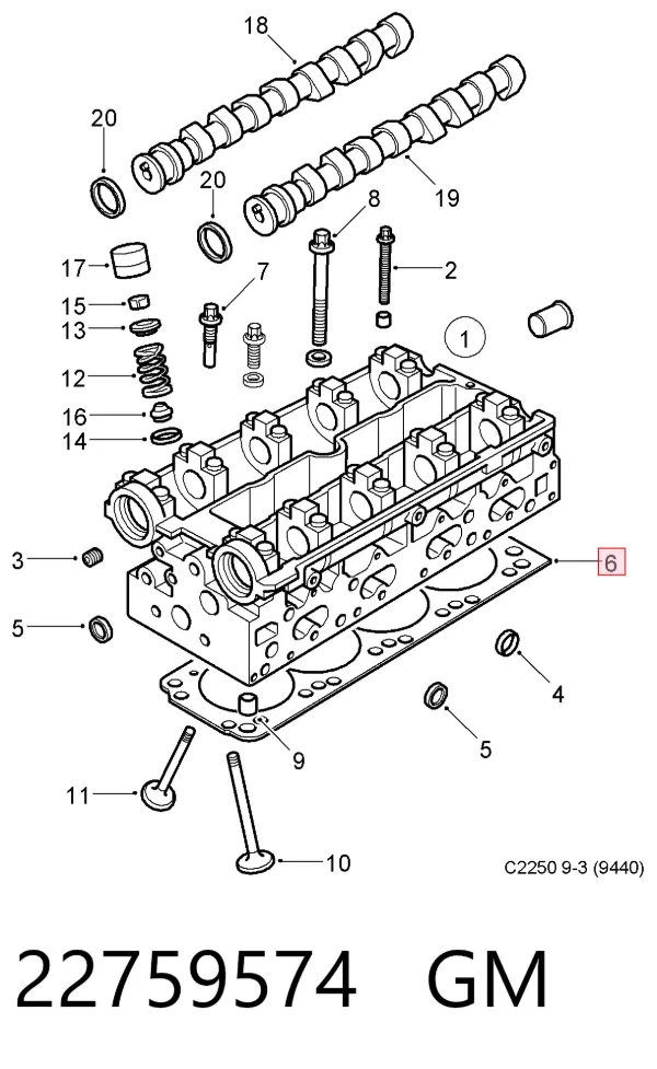 Junta de culata 22759574 General Motors