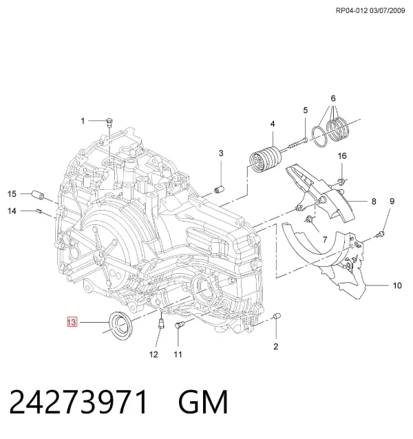 Retén del semieje delantero izquierdo 24273971 General Motors