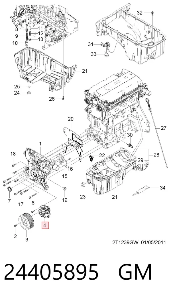 Bomba de agua 24405895 General Motors