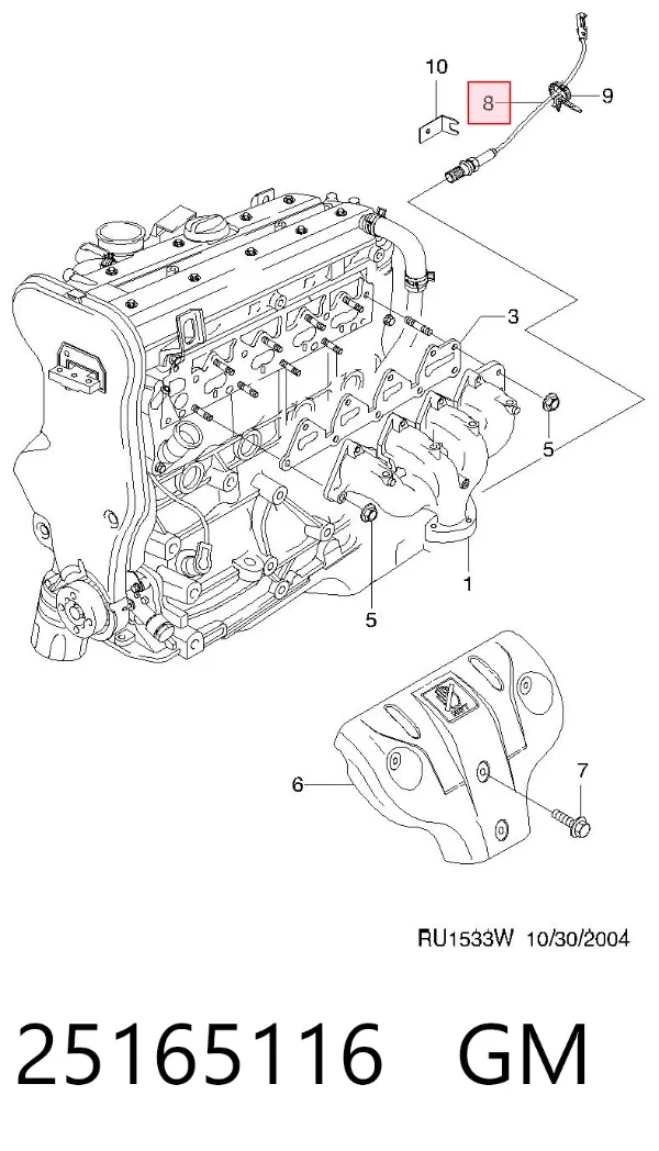 Sonda lambda 25165116 General Motors