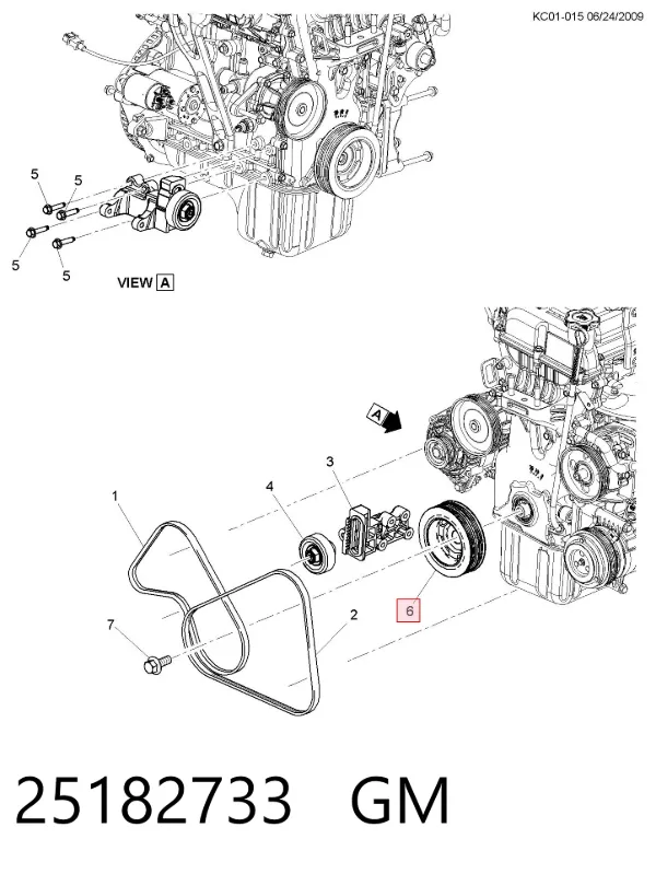 Polea de cigüeñal 25182733 General Motors