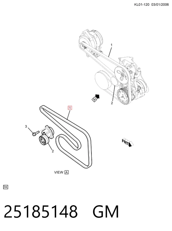 Correa de alternador 25185148 General Motors