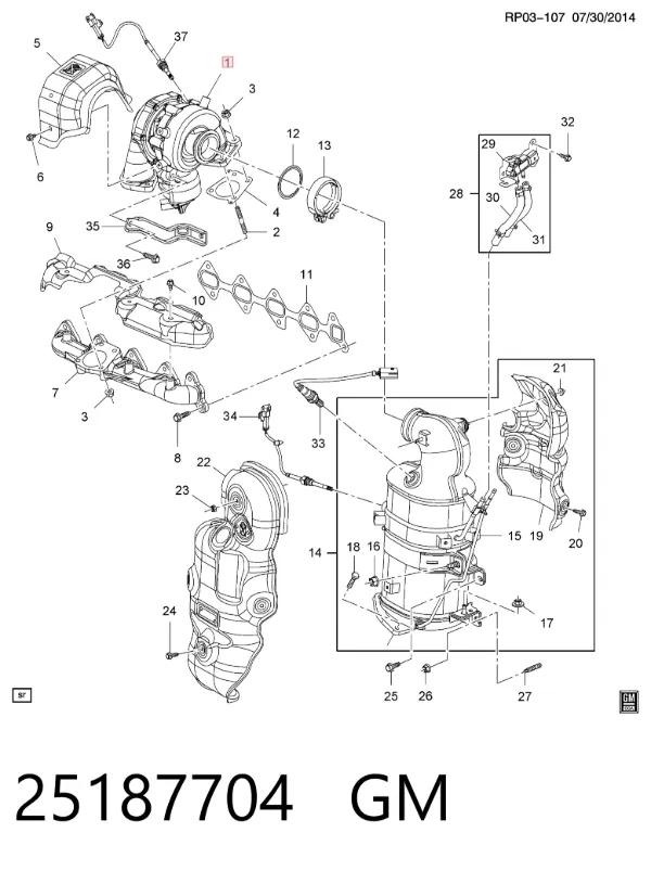 Turbocompresor 25187704 General Motors