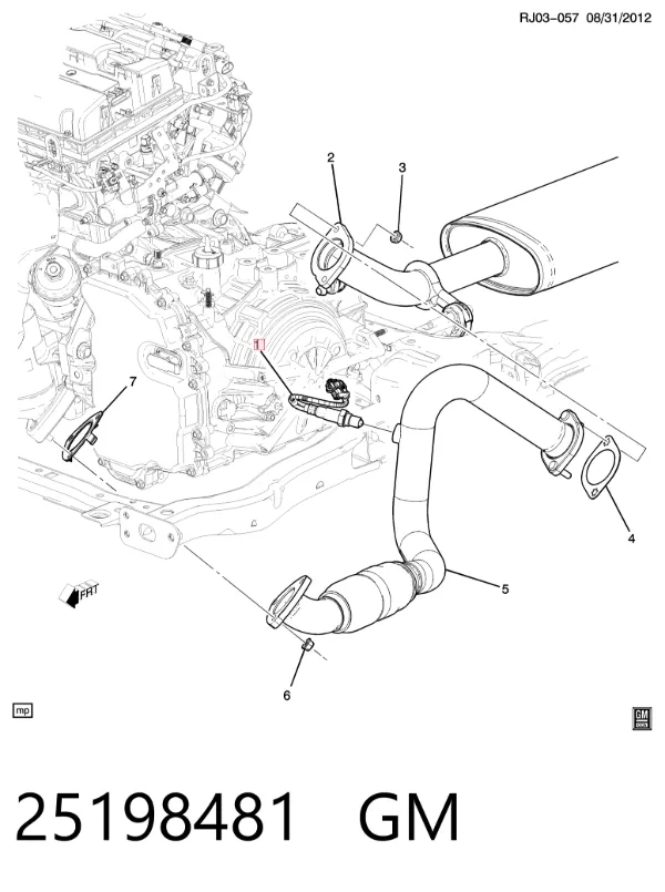 Sonda lambda de oxígeno posterior al catalizador 25198481 General Motors