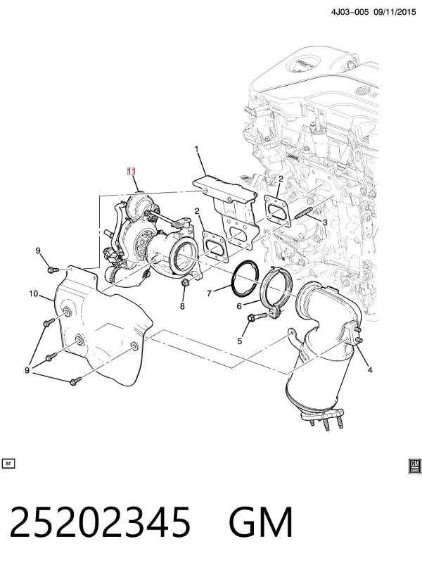 Turbocompresor 25202345 General Motors