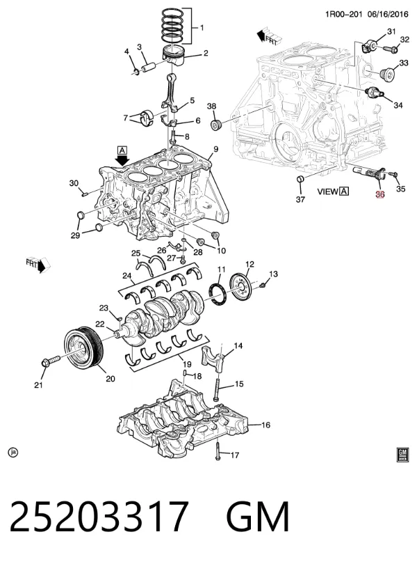Sensor de cigüeñal 25203317 General Motors